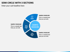 Semi Circle with 3 Sections PPT Slide 1