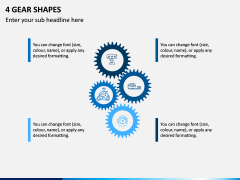 4 Gear Shapes PPT Slide 1