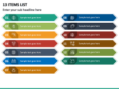 13 Items List PPT Slide 2