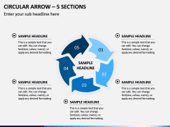 Circular Arrow – 5 Sections PPT Slide 1