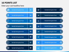 16 Points List PPT Slide 1