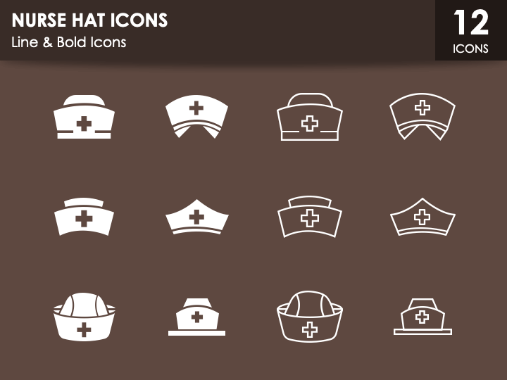 Nurse Hat Icons PPT Slide 1
