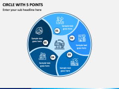 Circle With 5 Points PPT Slide 